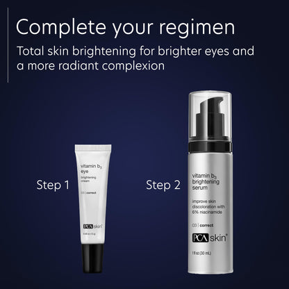 PCA SKIN Vitamin B3 Eye Brightening Cream, Eye Brightener For Bright Eyes, Dark Circles, Wrinkles, and Uneven Skin Tones, Anti Aging Eye Cream, Formulated with Niacinamide, 1 oz Tube