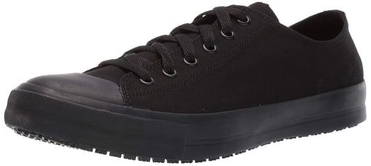Shoes for Crews Delray, Men's, Women's, Unisex Canvas Work Shoes, Slip Resistant, Water Resistant, Black, Men's 8.5 / Women's 10 Wide