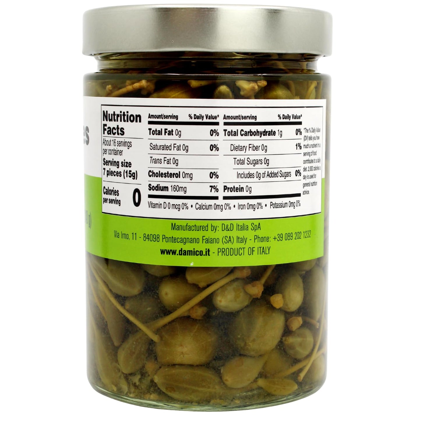 FRATELLI D'AMICO - Caperberries, Premium Qulaity, First Selection, Pickled, Capers, Family Size, 19oz (540g), NON-GMO