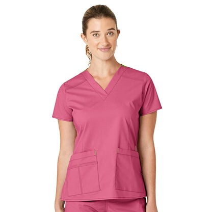 WonderWink Women's Wonderflex Verity Scrub Top, Papaya, X-Small