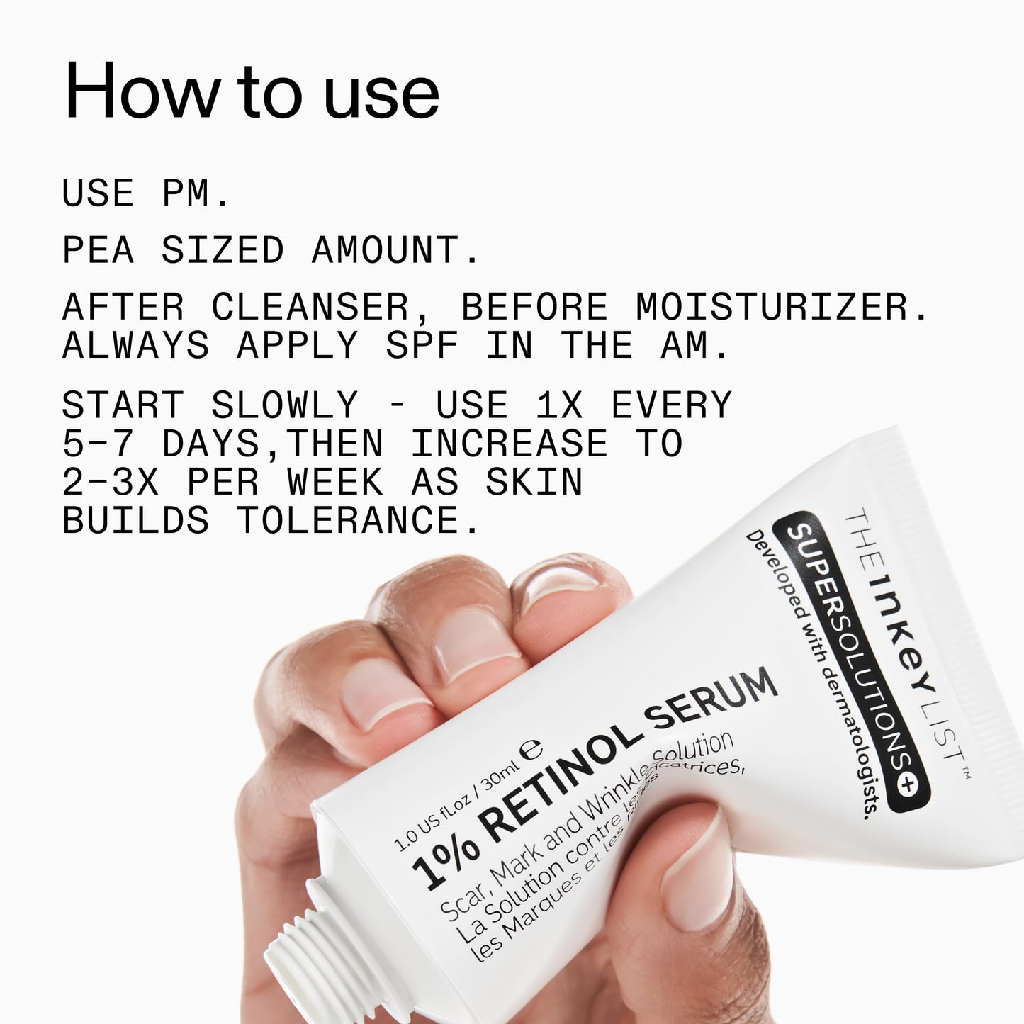 The INKEY List SuperSolutions 1% Retinol Serum for Face and Neck, Helps with Scar, Wrinkle and Skin Tone Appearance for Healthy-Looking Skin, 1.01 fl oz