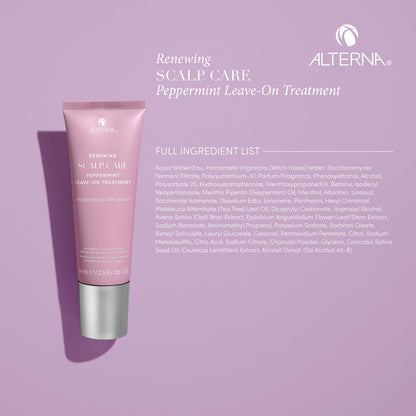 Alterna Haircare Renewing Scalp Care Peppermint Leave on Scalp and Hair Treatment, 2.5 Fl Oz Lightweight and Fast Absorbing to Moisturize and invigorate Scalp