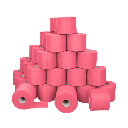 Cramer Tape Underwrap, Bulk Case of 48 Rolls of PreWrap for Athletic Taping, Hair Tie, Headband, Patellar Support, Pre-Wrap Athletic Tape Supplies, 2.75" X 30 Yard Rolls of Pre Wrap, Brite Pink