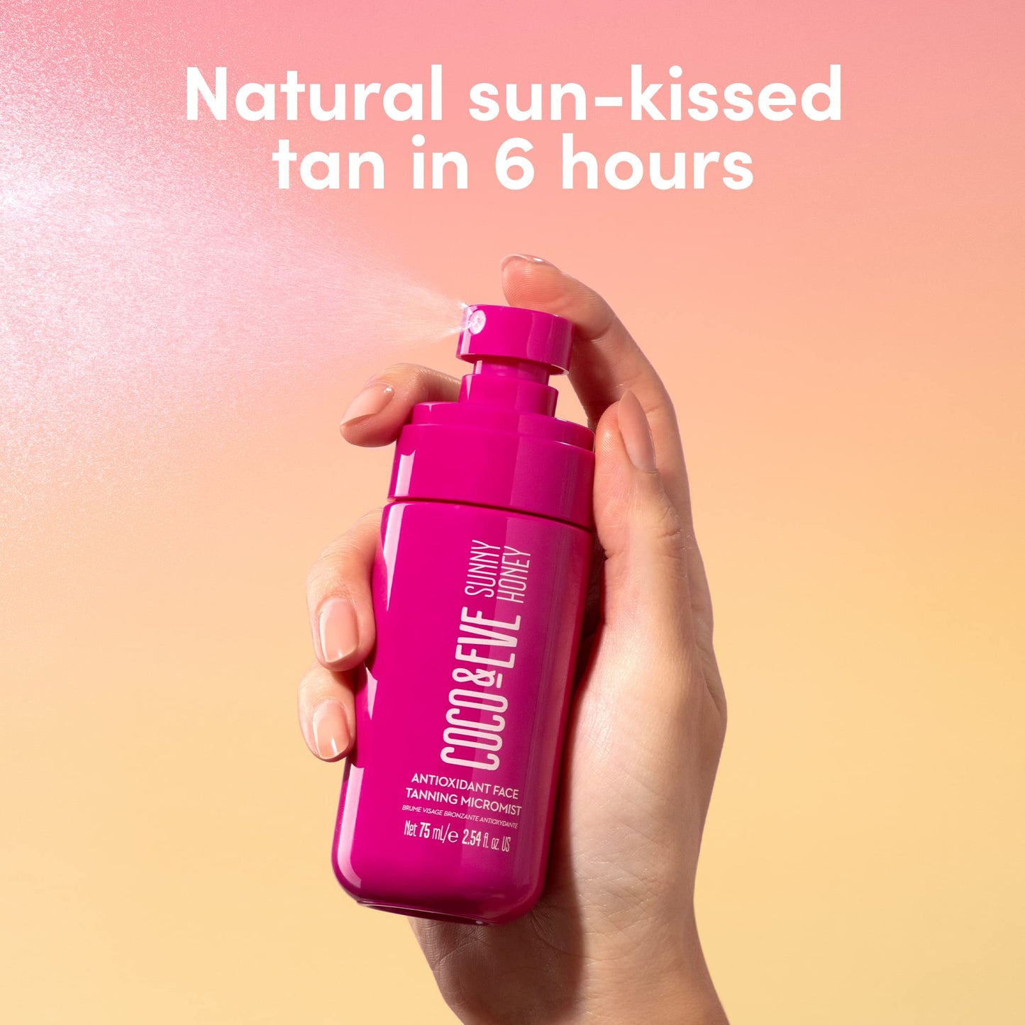 Coco & Eve Antioxidant Face Tanning Micromist – Hydrating Self Tanner & Tan Mist for Face, Streak-Free Quick-Dry Sunless Facial Mist Spray, Natural Glow (75 ml)