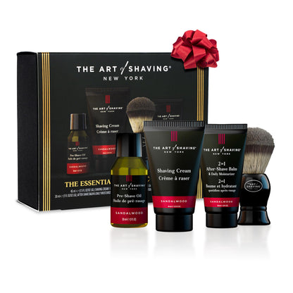 The Art of Shaving Sandalwood 4-in-1 Trial Kit – Pre-Shave Oil, Shaving Cream, Shaving Brush & After-Shave Balm – Protects Against Irritation and Razor Burn – Hydrates and Nourishes Dry Skin