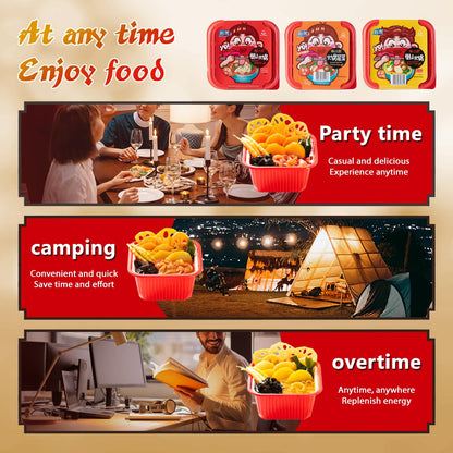 Yumei Instant Hotpot Self-Heating 425g, Variety Flavor Pack of 3 (variety pack of spicy&tomato&golden soup flavor)