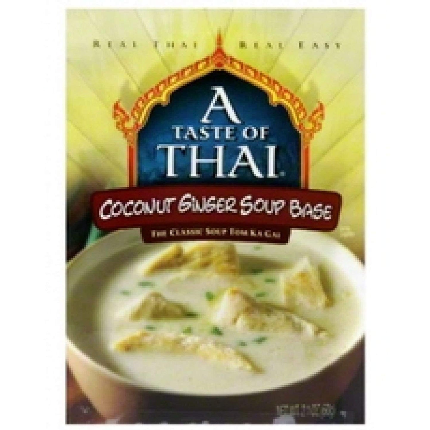 A Taste of Thai Coconut Ginger Soup Base – Authentic & Natural Ready-to-Use Thai Soup Mix – Non‑GMO & Gluten‑Free –Creamy, Aromatic Flavor for Tom Kha Gai, Curries, Soups & Stews – 2.1 oz (Pack of 6)