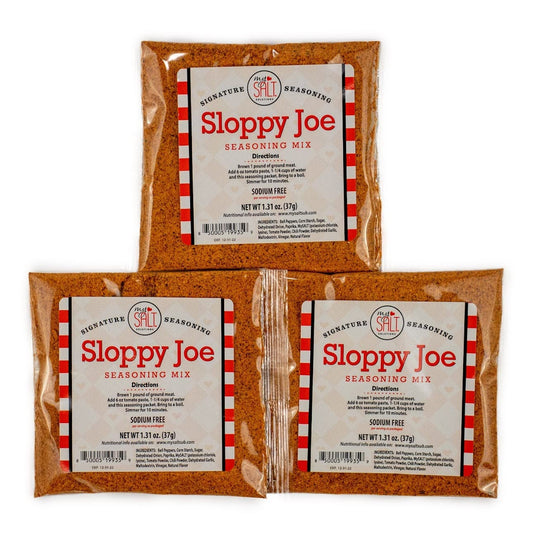MySALT Sloppy Joe Sauce Mix 3 Pack – Sodium Free Seasoning for Classic Comfort Food – Easy Low Sodium Meal for Family Favorites