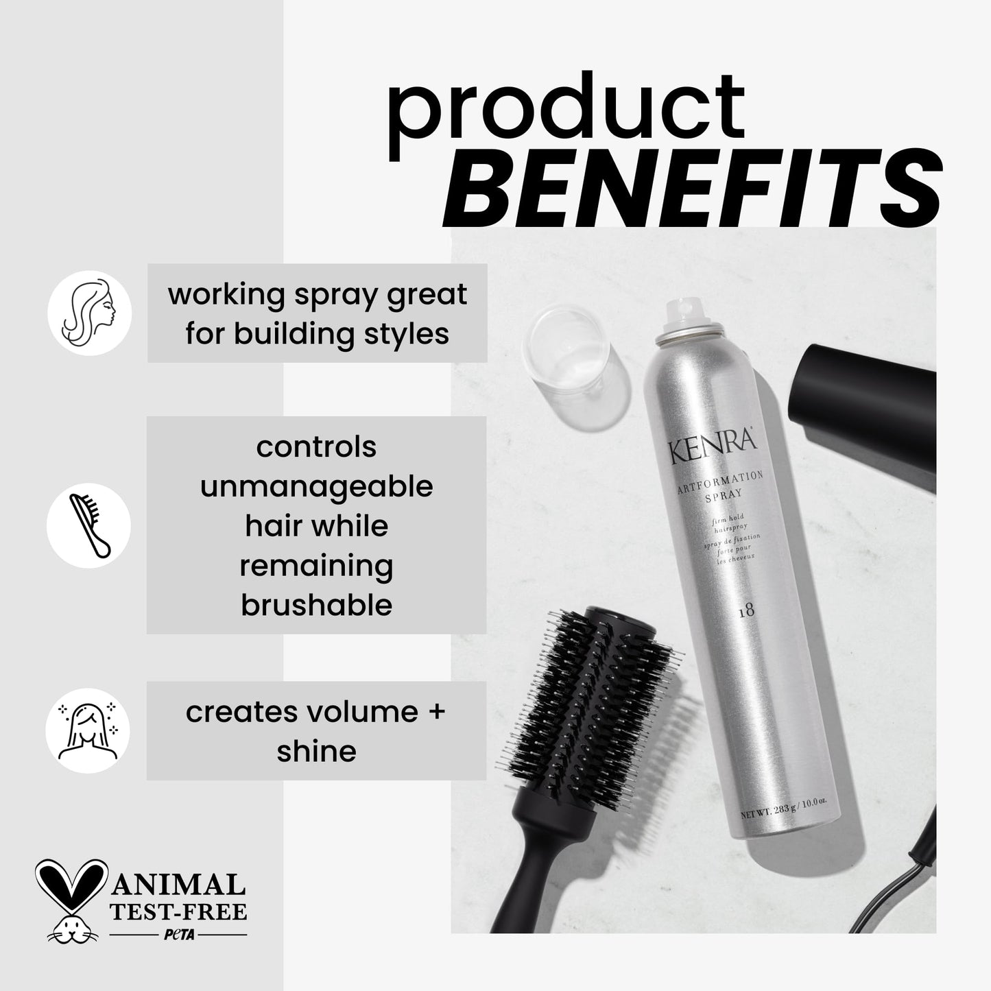 Kenra Professional Artformation Spray 18 | Firm Hold Hairspray | Volume & Styling Control | Fast-dying Formula| All Hair Types