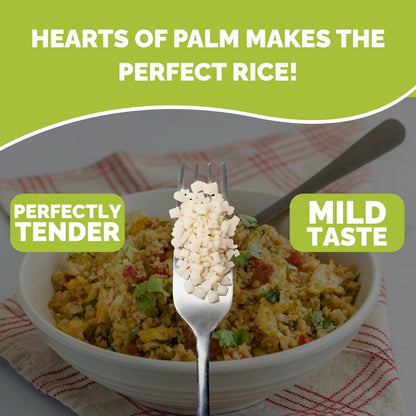 Palmini Fried Rice | Low-Carb, Low-Calorie Hearts of Palm Rice | Keto, Gluten Free, Vegan, Non-GMO | As seen on Shark Tank | (8 Ounce Pouch - Pack of 6)