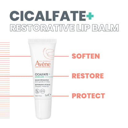 Avène Cicalfate Restorative Lip Cream, Long Lasting Moisture to Soothe Dry, Cracked Lips, promotes healthy lip barrier, water resistant, safe for infants, children and adults 0.3 Oz