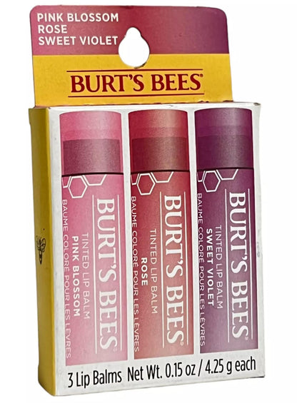 Burt's Bees Tinted Lip Balm, 3 Count (Pack of 1)