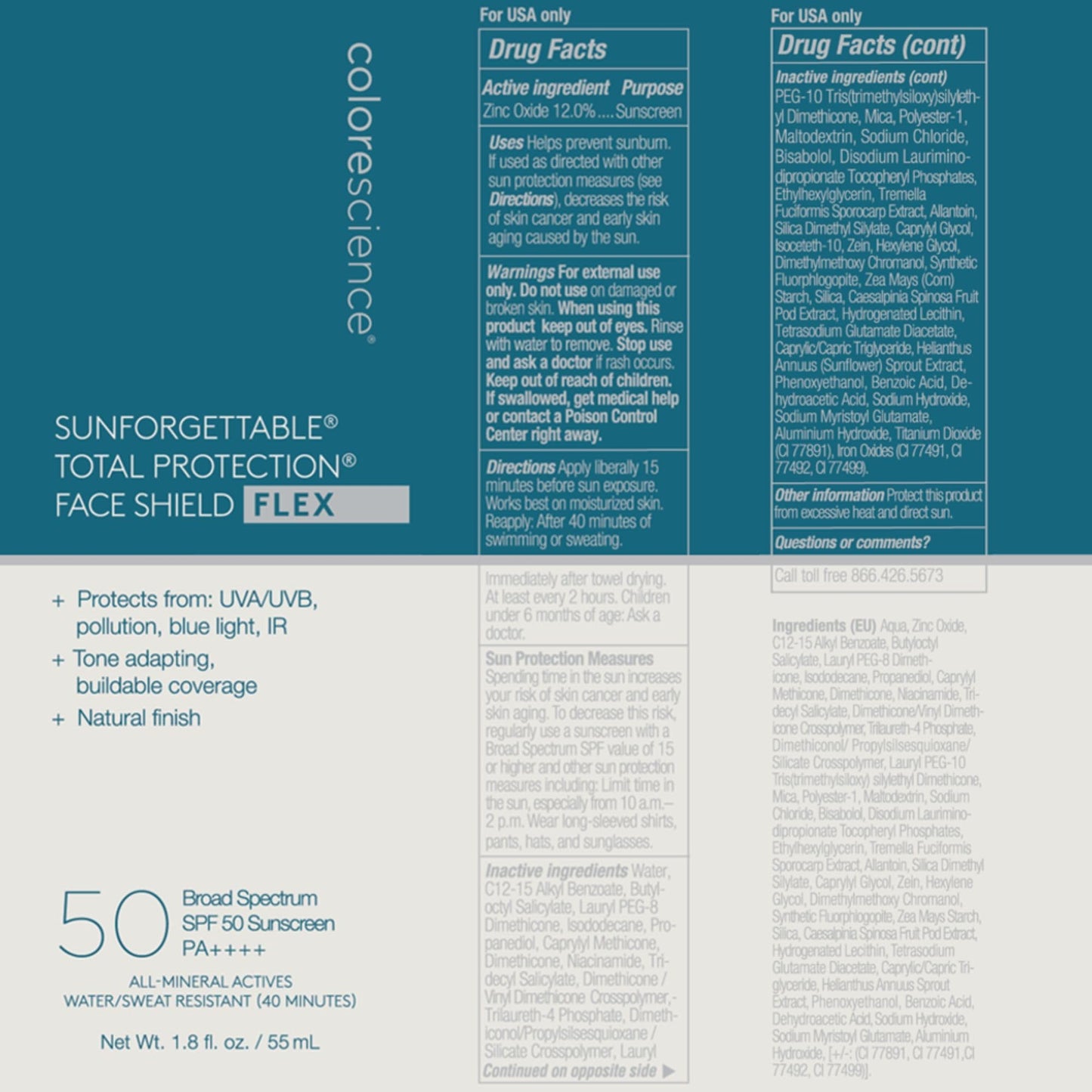 Colorescience Total Protection Face Shield Flex SPF 50, 1.8 fl. oz.
