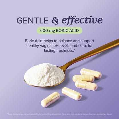 Boric Acid Suppositories for Women 600mg | pH Balance, Vaginal Odor & Itching | Feminine Hygiene & Intimate Health Support | Boric Acid for Women Vaginal Suppositories | Unscented, Vegan | 30 Ct