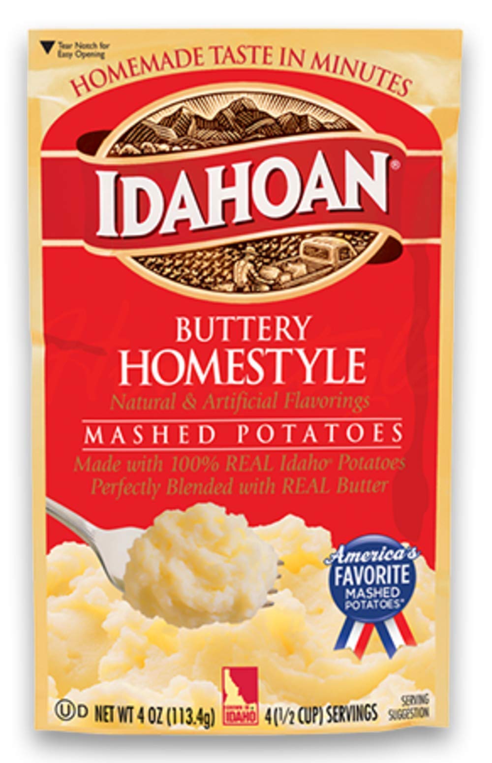 Idahoan Flavored Mashed Potatoes Variety Pack, Made with Naturally Gluten-Free 100% Real Idaho Potatoes, Box of 12 Pouches