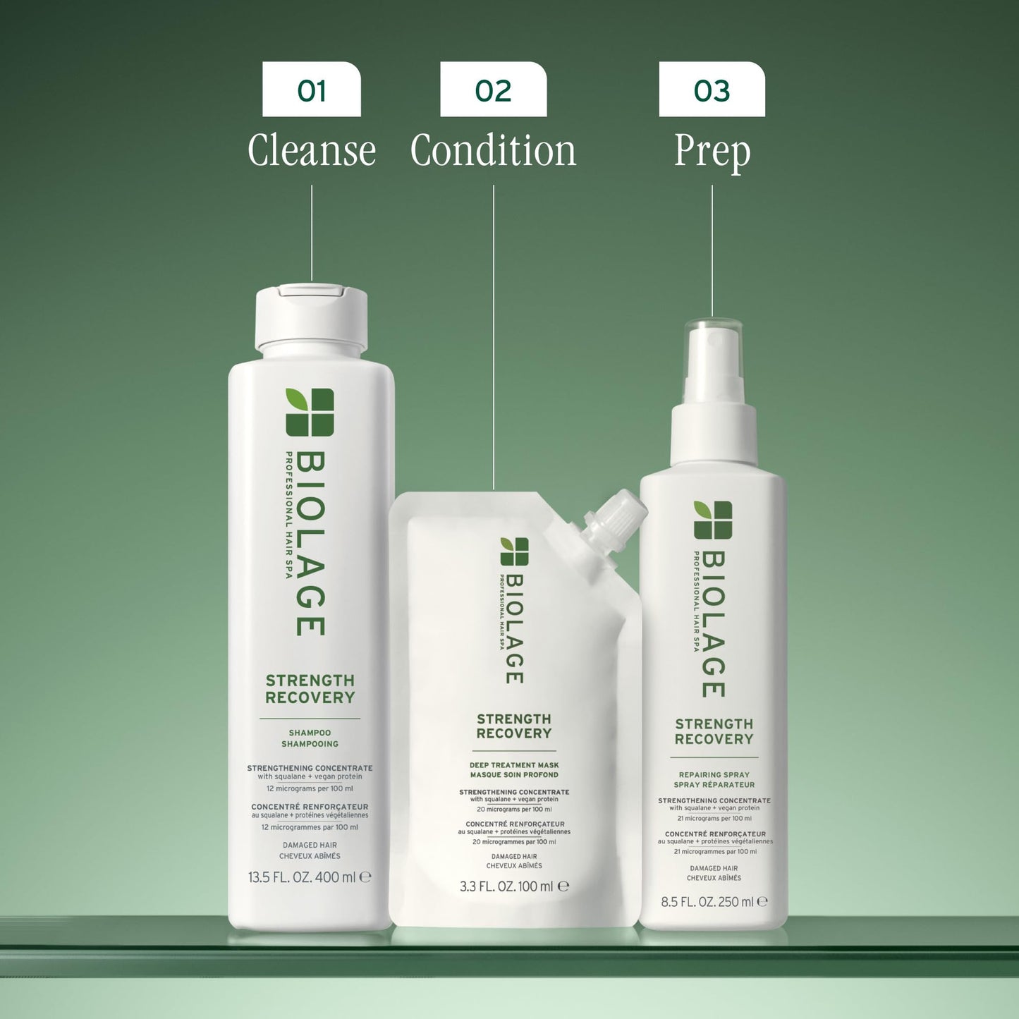 Biolage Strength Recovery Deep Treatment - Instantly Nourishes & Protects, Fortifies Strands, Reduces Breakage, With Olive Squalane & Proteins, Vegan, Paraben-Free