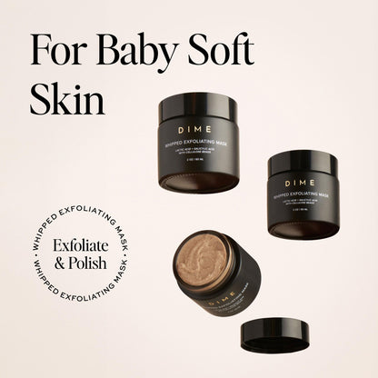 DIME Beauty Whipped Exfoliating Mask, Face Scrub and Cleanser, Lactic Acid and Salicylic Acid Scrub, 2 oz / 60 ml