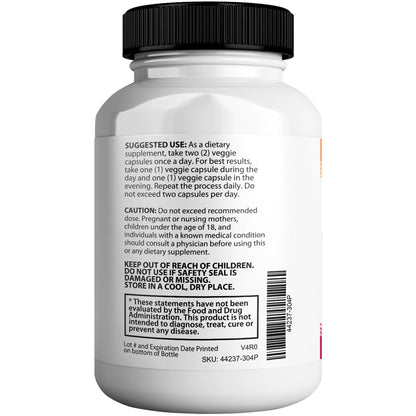 Juicy Peach Slippery Elm Bark Vaginal Dryness Moisturizer, Feminine Care for Women, End Vaginal Dryness with Slippery Elm Bark | Feminine Care for Vaginal Health, Made in USA, 60 Cap