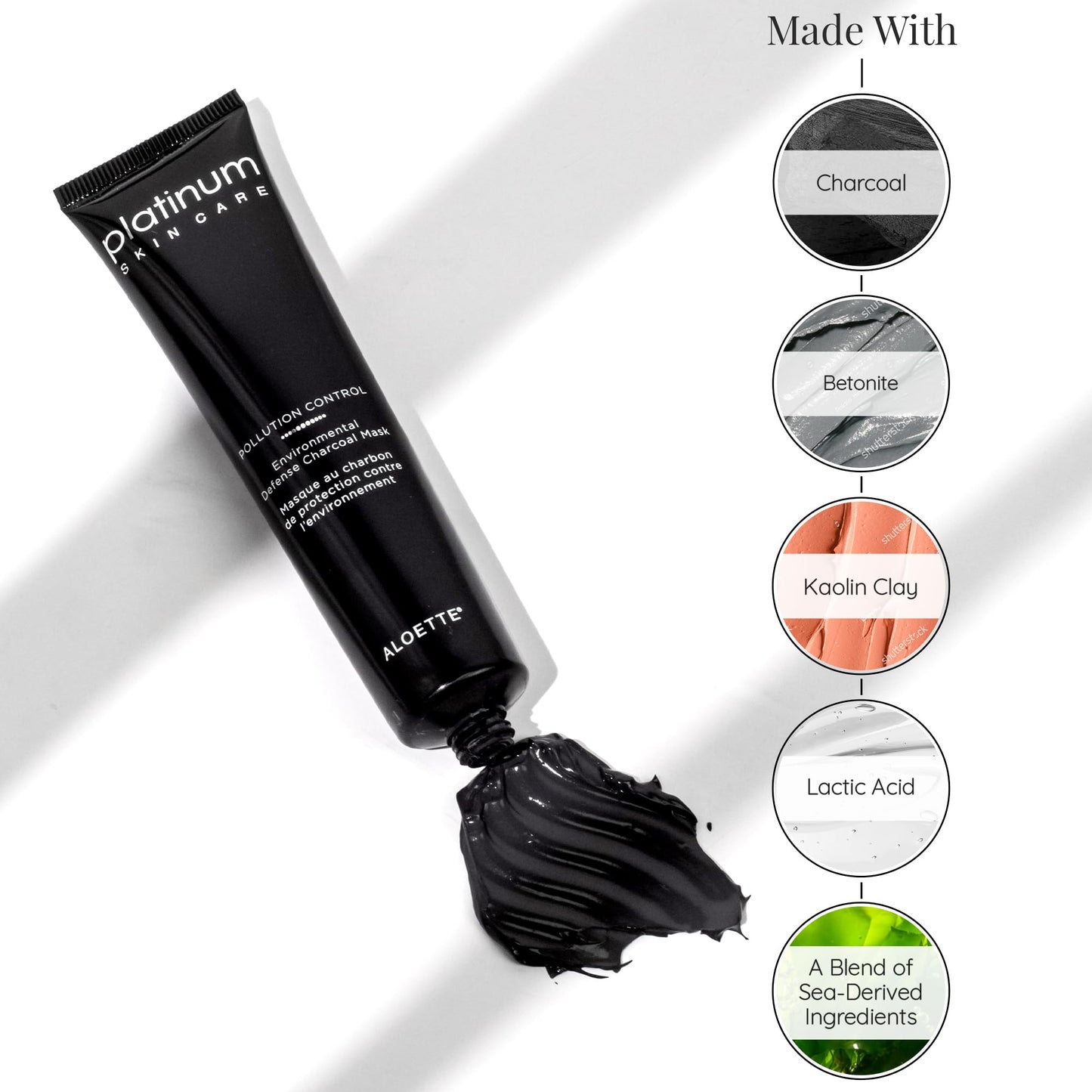 Aloette Deep Cleansing Charcoal Face Mask, Pollution Control - Detoxifying Pore Reducer for Oily Skin to Reduce Acne, Blemishes & Blackheads - Detox Facial Mask for Excess Oil, Dirt & Impurities