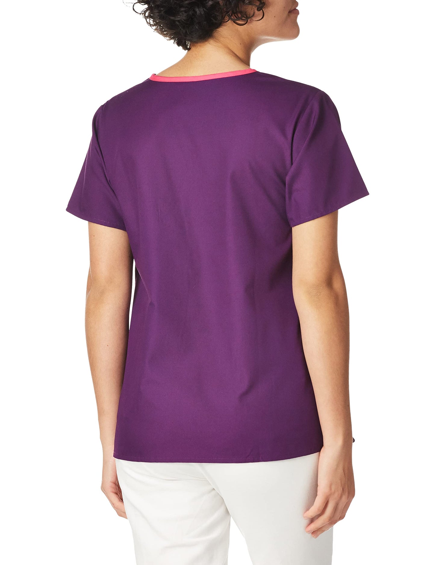 WonderWink Women's Scrubs Charlie 5 Pocket Y-Neck Wrap Top, Eggplant, X-Large