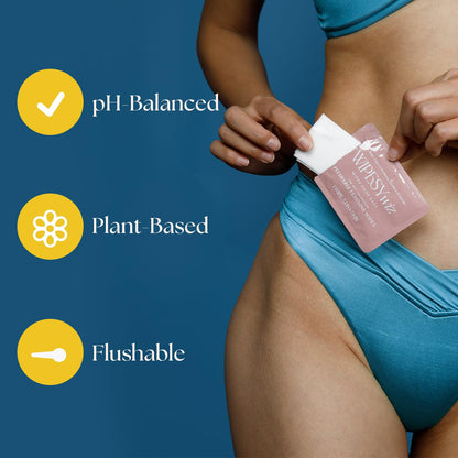 Butt & Feminine Wipes Bundle – Flushable, PH Balanced, Plant-Based Wet Towels for Women & Men – 10x8 Butt Wipes + 40 Feminine Wipes – Travel-Friendly Hygiene Essentials