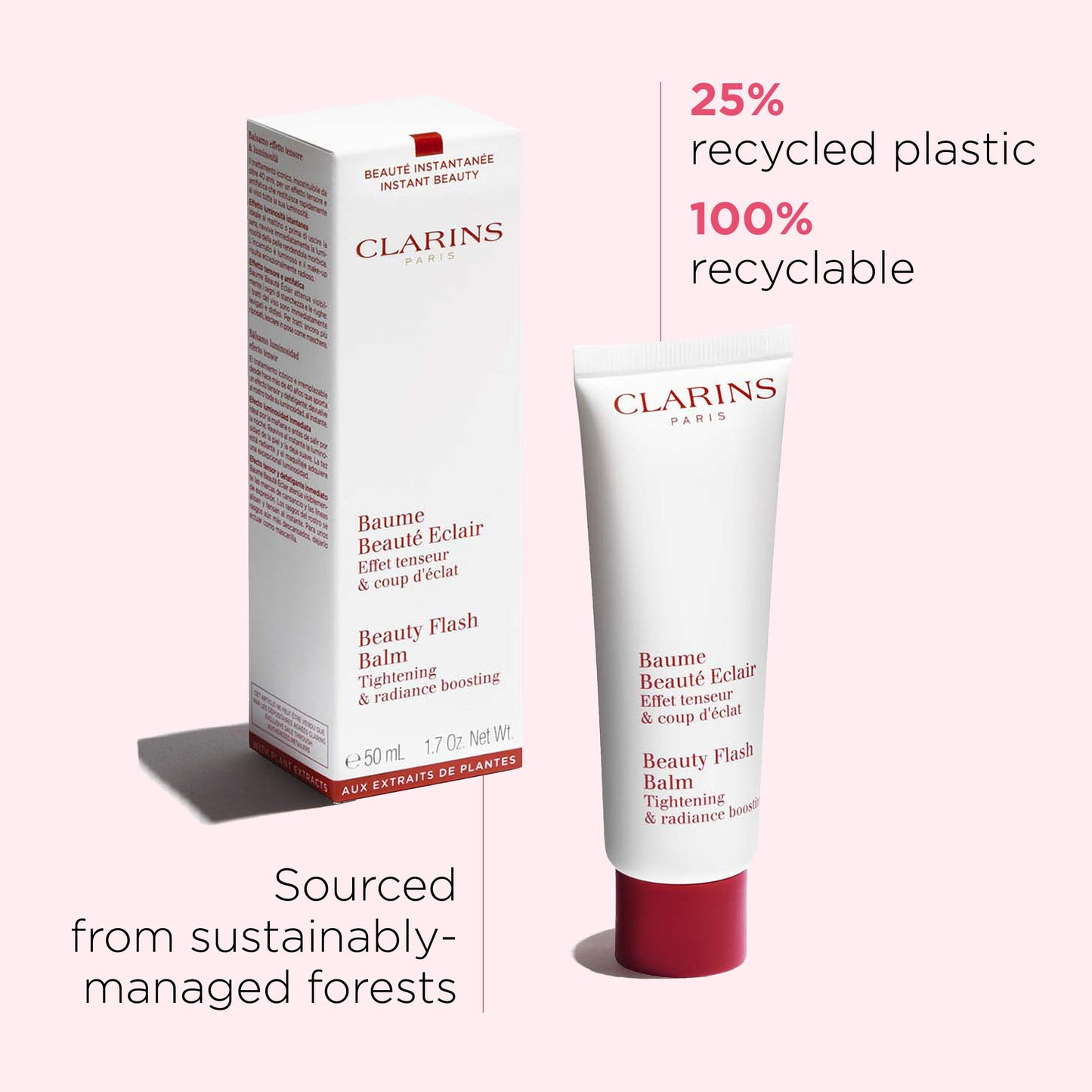 Clarins Beauty Flash Balm | 3-In-1 Hydrating 10-Minute Face Mask, Make-Up Primer, or Quick Pick Me Up Radiance Booster | Moisturizes, Brightens and Visibly Tightens | Non-Oily and Non-Comedogenic