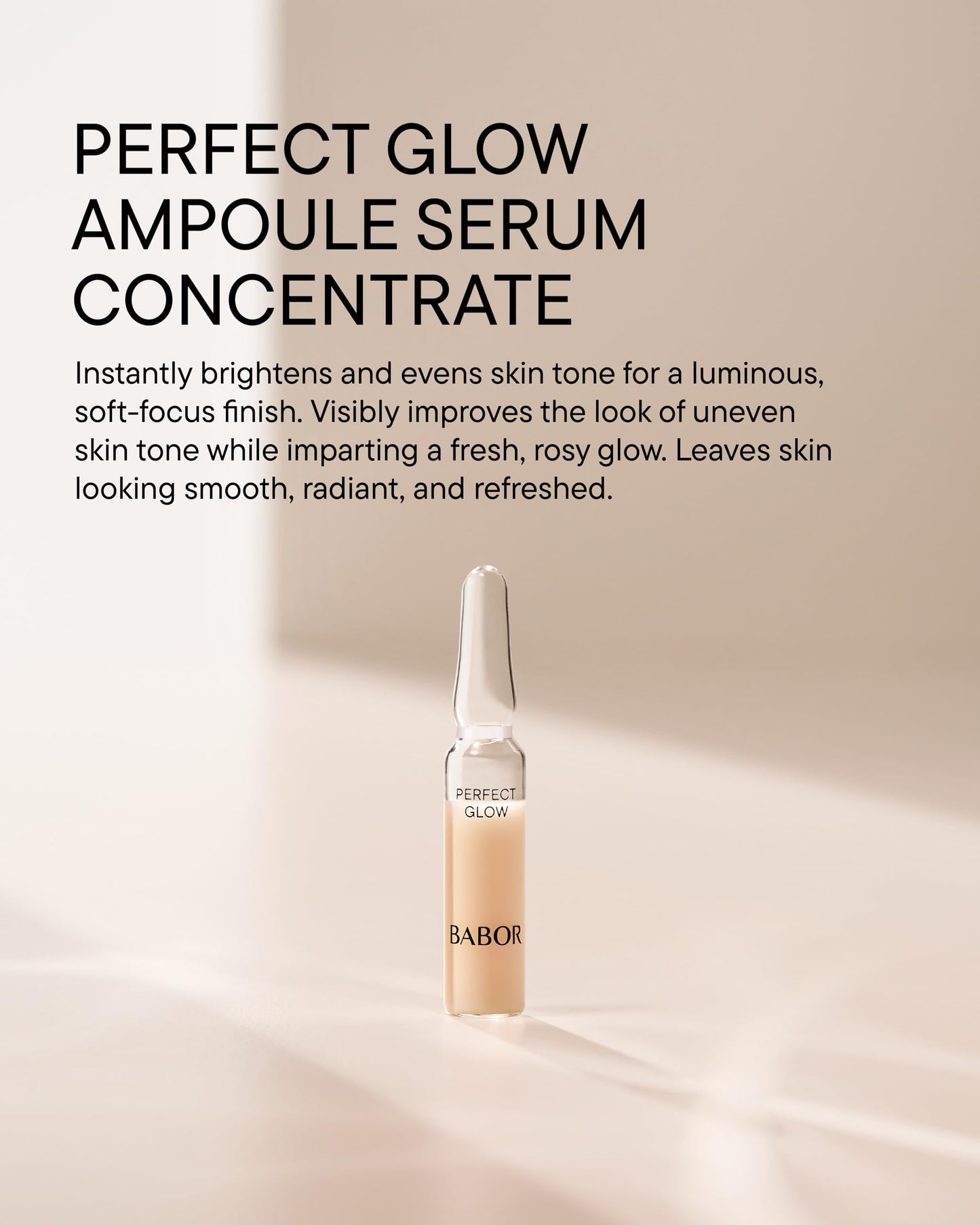 BABOR Perfect Glow Ampoule Serum Concentrates, Perfection Peptide P3 and Glow Pigments to Plump and Even Skin Tone, Brighten and Revitalize Dull and Dry Skin
