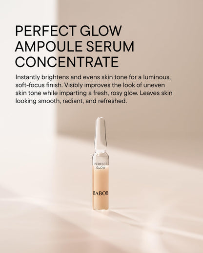 BABOR Perfect Glow Ampoule Serum Concentrates, Perfection Peptide P3 and Glow Pigments to Plump and Even Skin Tone, Brighten and Revitalize Dull and Dry Skin