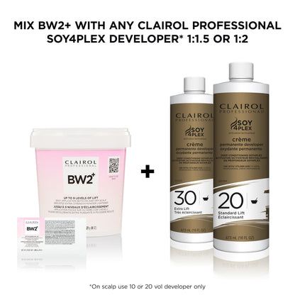 Clairol Professional BW2+ Extra Strength Powder Lightener, Up to 9 Levels of Lift for Hair Highlights & Lightening