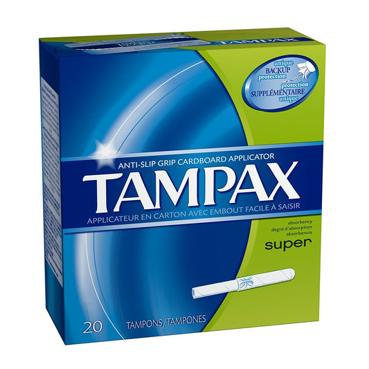 Tampax Super Absorbency Tampons with Flushable Applicator 20 ct