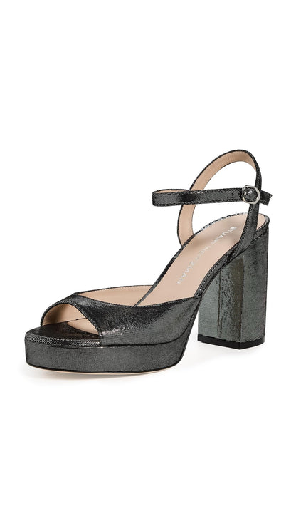 Stuart Weitzman Women's Dayna II Platforms, Silver, 10 Medium US
