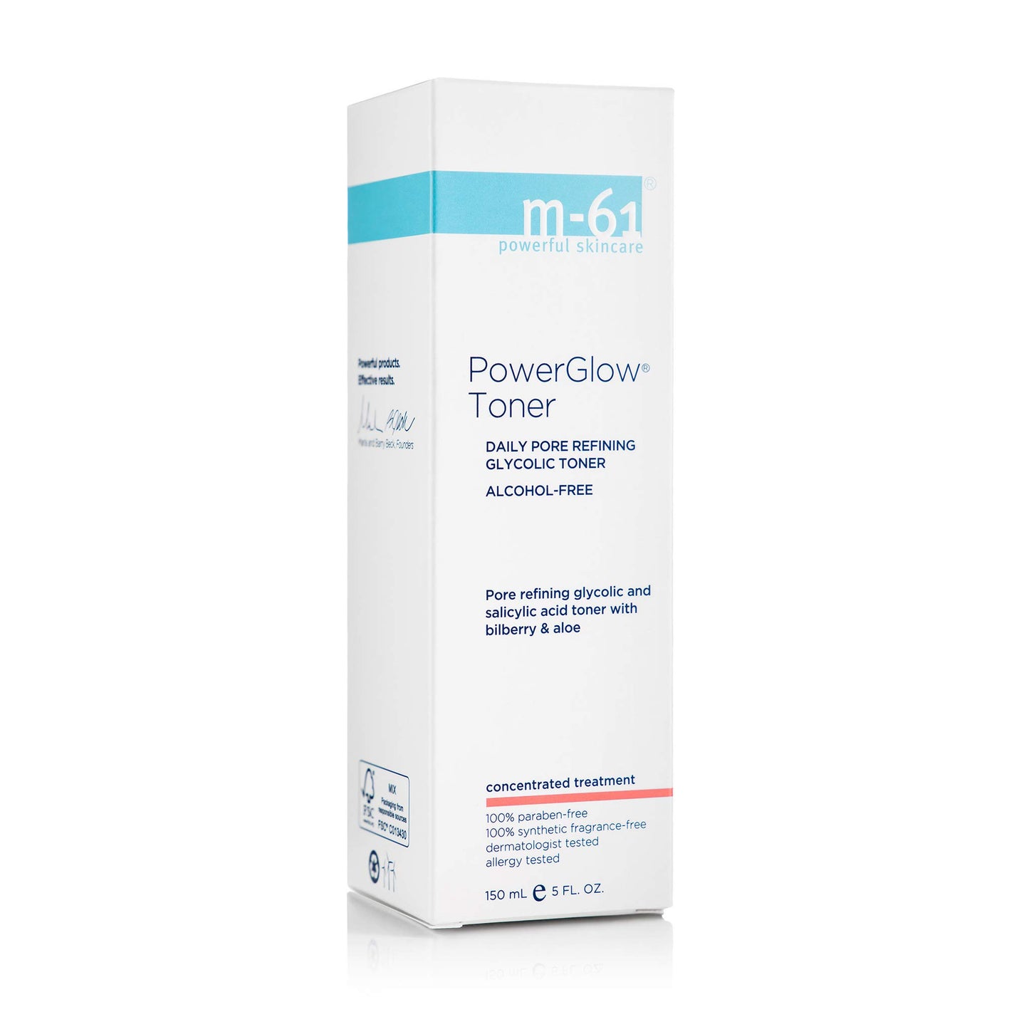 m-61 PowerGlow Toner | Alcohol-Free, Pore Refining Toner with Glycolic and Salicylic Acid. to Deeply Cleanse, Balance, and Clarify Skin. Soothes and Calms, 5.0 Fl Oz