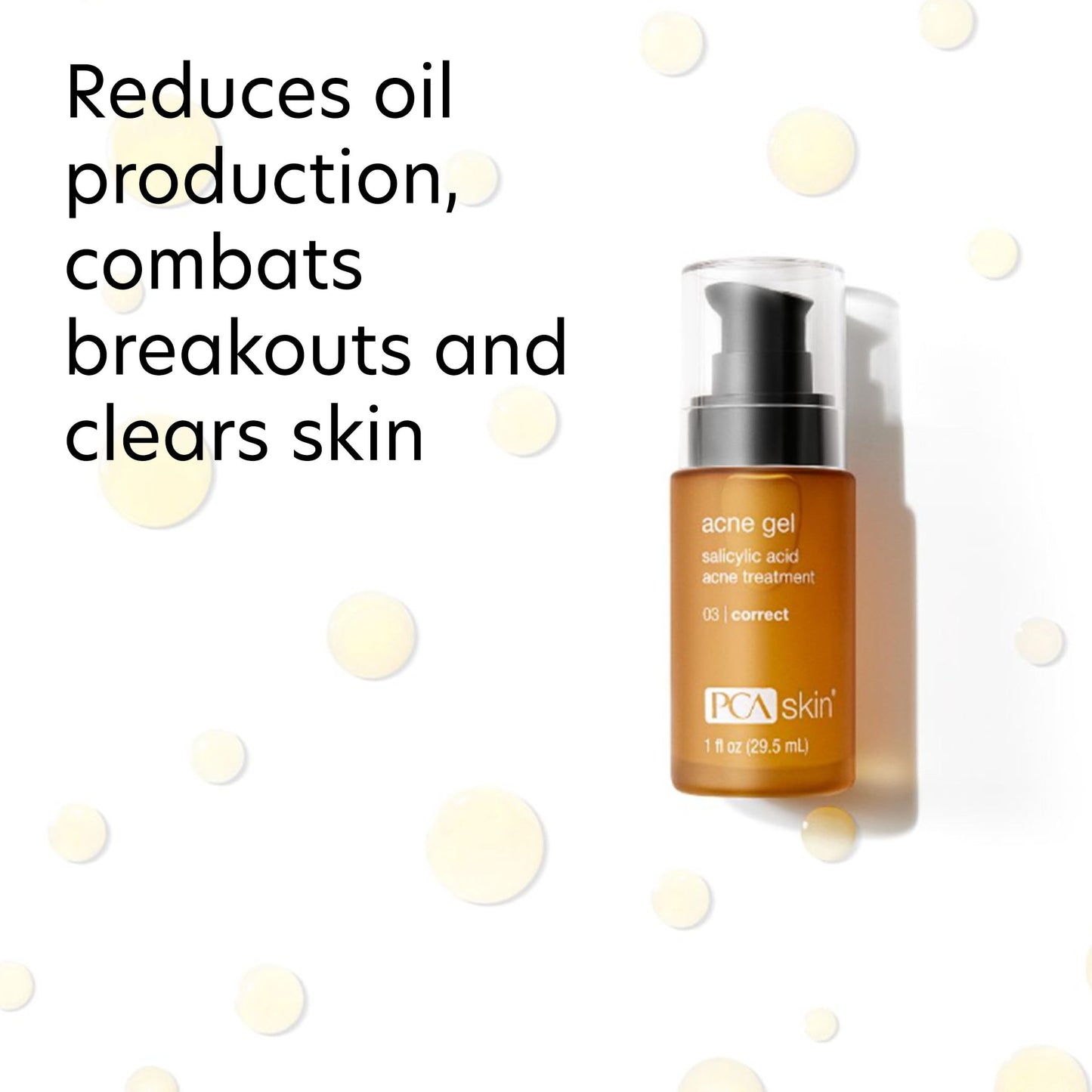 PCA SKIN Acne Gel, Acne Spot Treatment, 2% Salicylic Acid Serum, Anti Acne Serum, Evens Skin Tone, 1 fl oz Pump