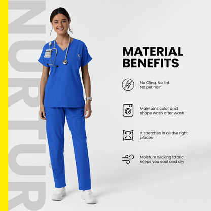 Wink NURTUR Scrubs for Women, Straight Leg Cargo Scrub Pant - White, L