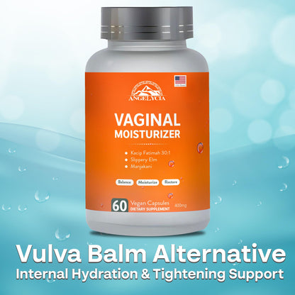ANGELYCIA Natural Probiotic Vaginal Moisturizer Pills for Women – Slippery Elm Feminine Care Supplement for Vaginal Moisture, Dryness Relief & Healthy pH Balance Support