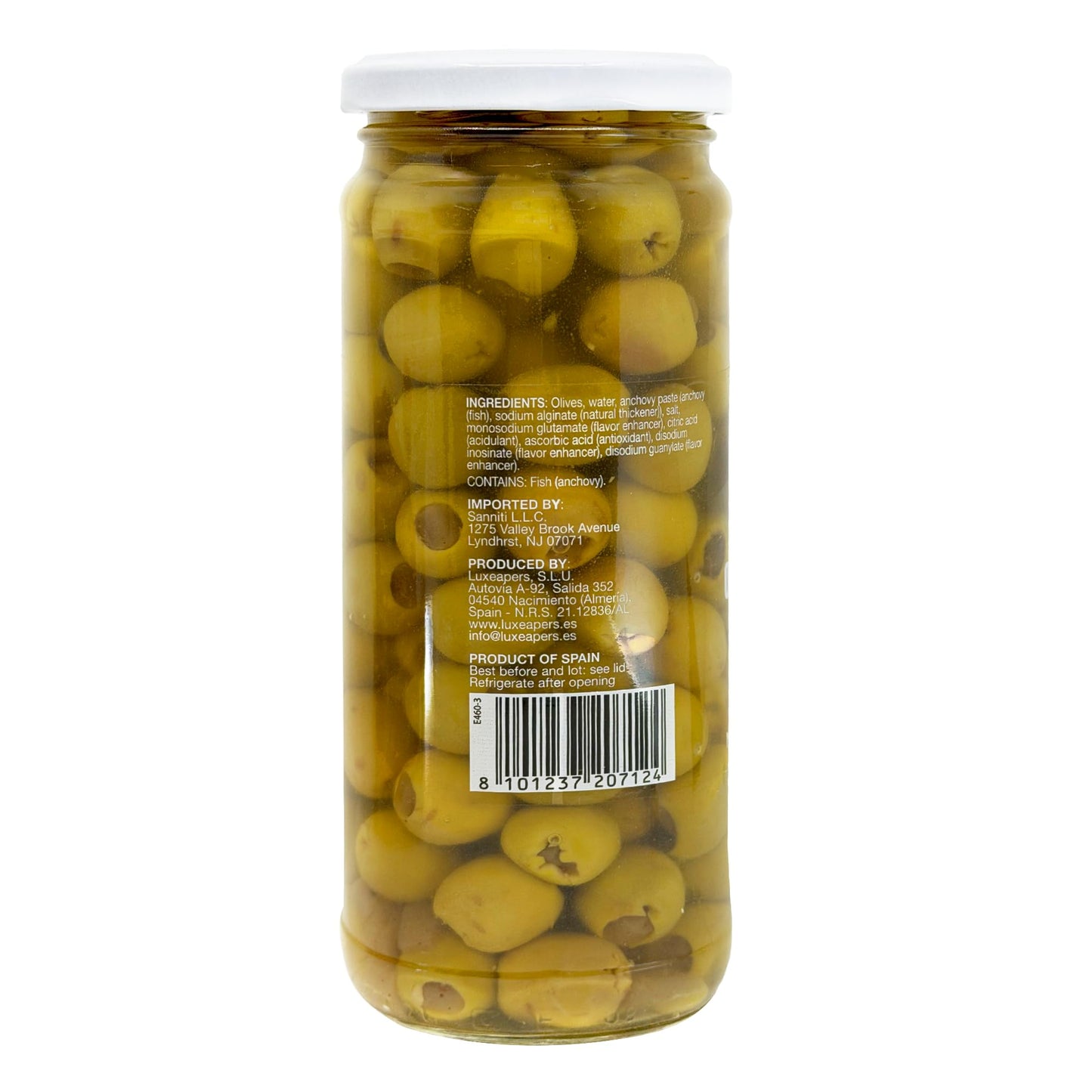 Sanniti Olives stuffed with Anchovies, 15.9 oz (Pack of 2)