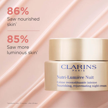 Clarins Nutri-Lumière Night Cream | Anti-Aging Moisturizer | Nourishes and Restores Vitality To Mature Skin | Visibly Lifts and Smoothes Skin | Minimizes Appearance Of Deep Wrinkles and Age Spots