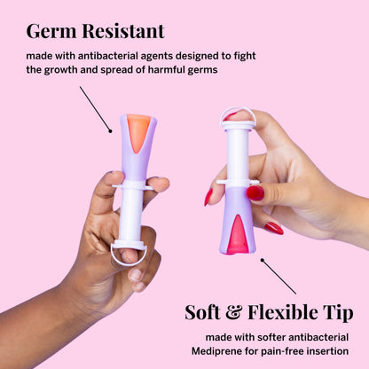 Pixie Menstrual Cup Collection - Inserts Like a Tampon™ - 2 Reusable Period Cups with Applicator, Sterilizer, Feminine Wash & Totes - All-in-One Easy Period Solution for Feminine Care