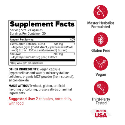 Redd Remedies, MenoWise, Relieves Symptoms, Including Hot Flashes, Night Sweats, Vaginal Dryness, and More, 60 Vegan Capsules
