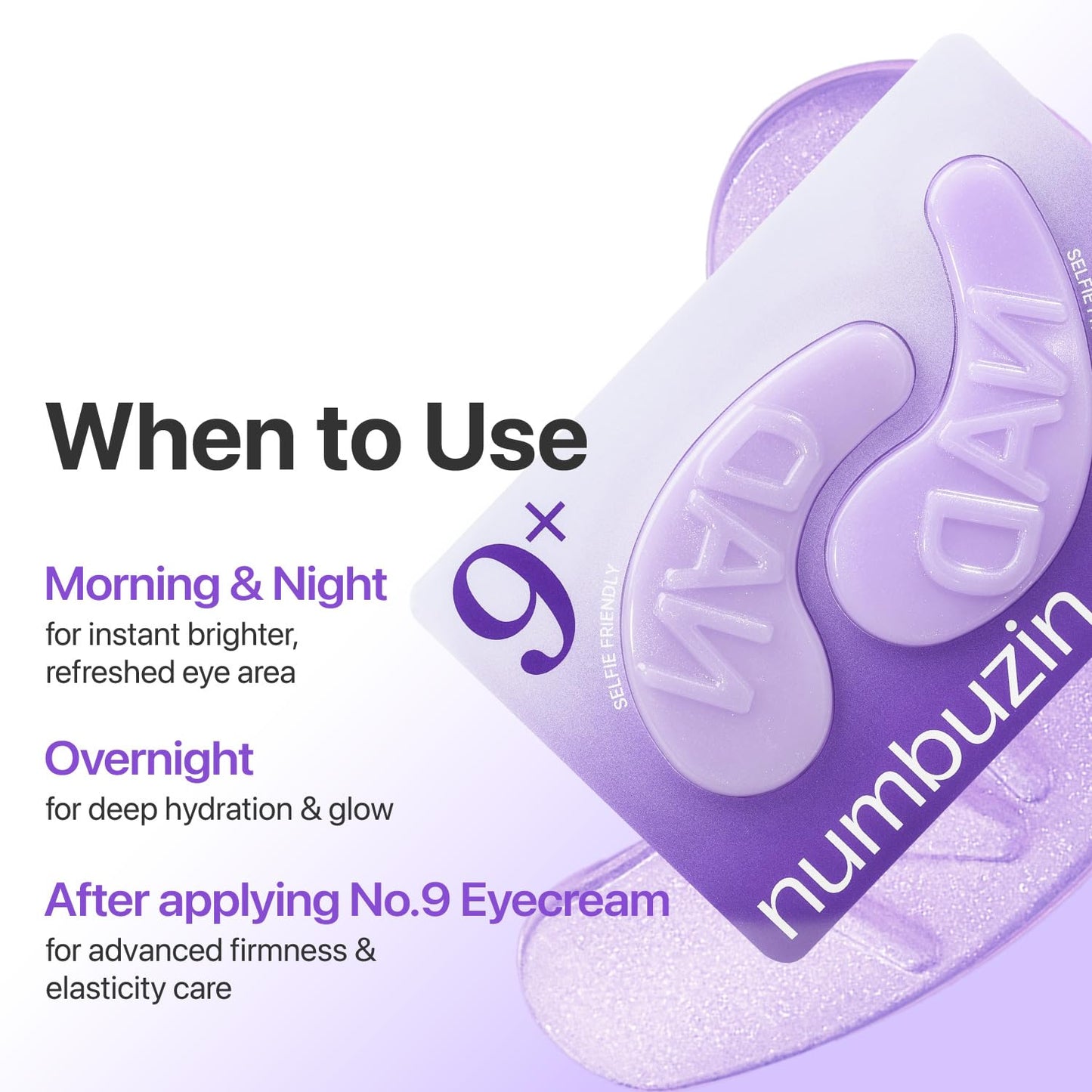 numbuzin No.9 Eye Patches, NAD+ Collagen Gel Eye Masks with Peptides, Caffeine & Niacinamide, Cooling Under Eye Patches for Puffy Eyes & Eyebags, Stocking Stuffers, 5 Pairs (10 Patches)