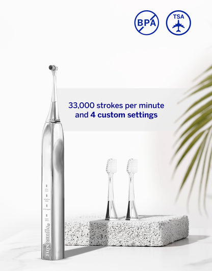 Supersmile Zina45™ Sonic Pulse Toothbrush – Angled Brush with polishing Head for Advanced Cleaning – for Visibly Whiter Teeth and Healthier Gums