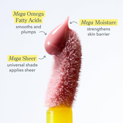 Beekman 1802 Oh Mega Milk Lip Oil - Fragrance Free - Squalane, Vitamin E & Goat Milk - Plumps & Hydrates Lips - 0.14 fl oz