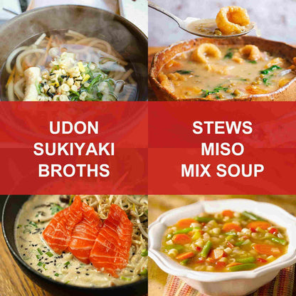 JAYUSS Dashi Powder Japanese Bonito Soup Stock 4.58 Oz Made with More Real Bonito Less Salt Non-GMO Perfect for Miso Soup Ramen Udon and Japanese Cooking 130g