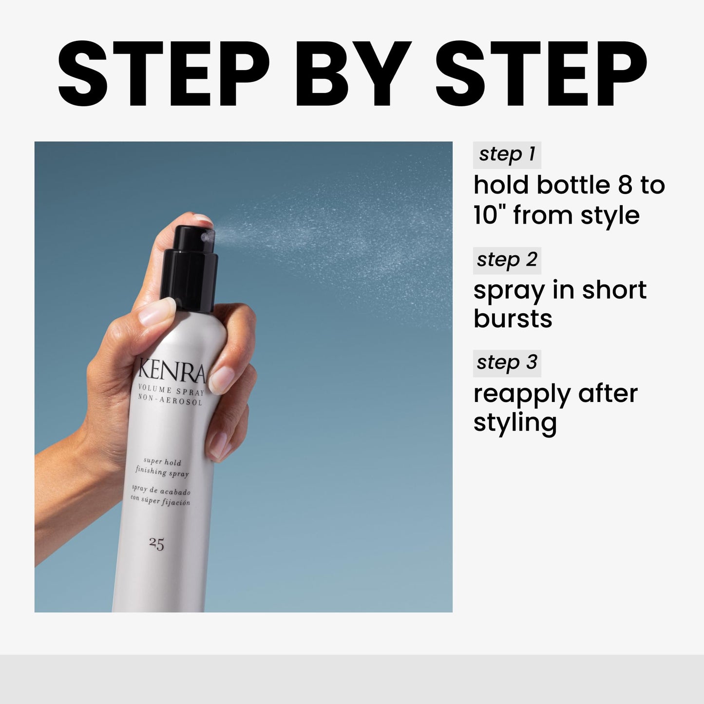 Kenra Volume Spray Non Aerosol 25 | Super Hold Finishing Spray | High Humidity Resistance | Flake-Free and Fast-Drying | All Hair Types