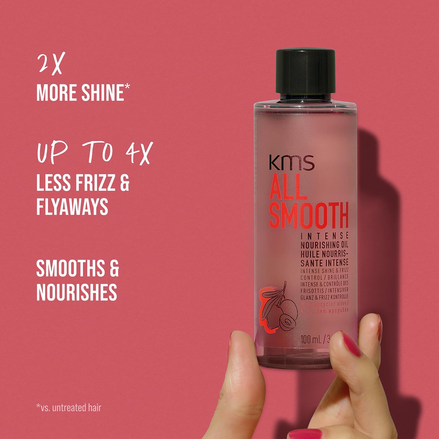 KMS AllSmooth Intense Nourishing Oil for Medium to Thick, Coarse Hair, 100ml
