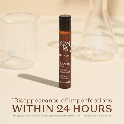 Yon-Ka SOS Spot Roll-On | Targeted Blemish Treatment for Pimples and Breakouts | Soothes and Purifies Skin | Alcohol-Free | Travel Size 0.24 fl oz