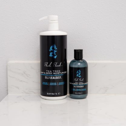 Billy Jealousy Flash Flood Tea Tree Hair & Body Moisturizer Ideal for All Hair & Skin Types with Tea Tree, Lavender and Peppermint