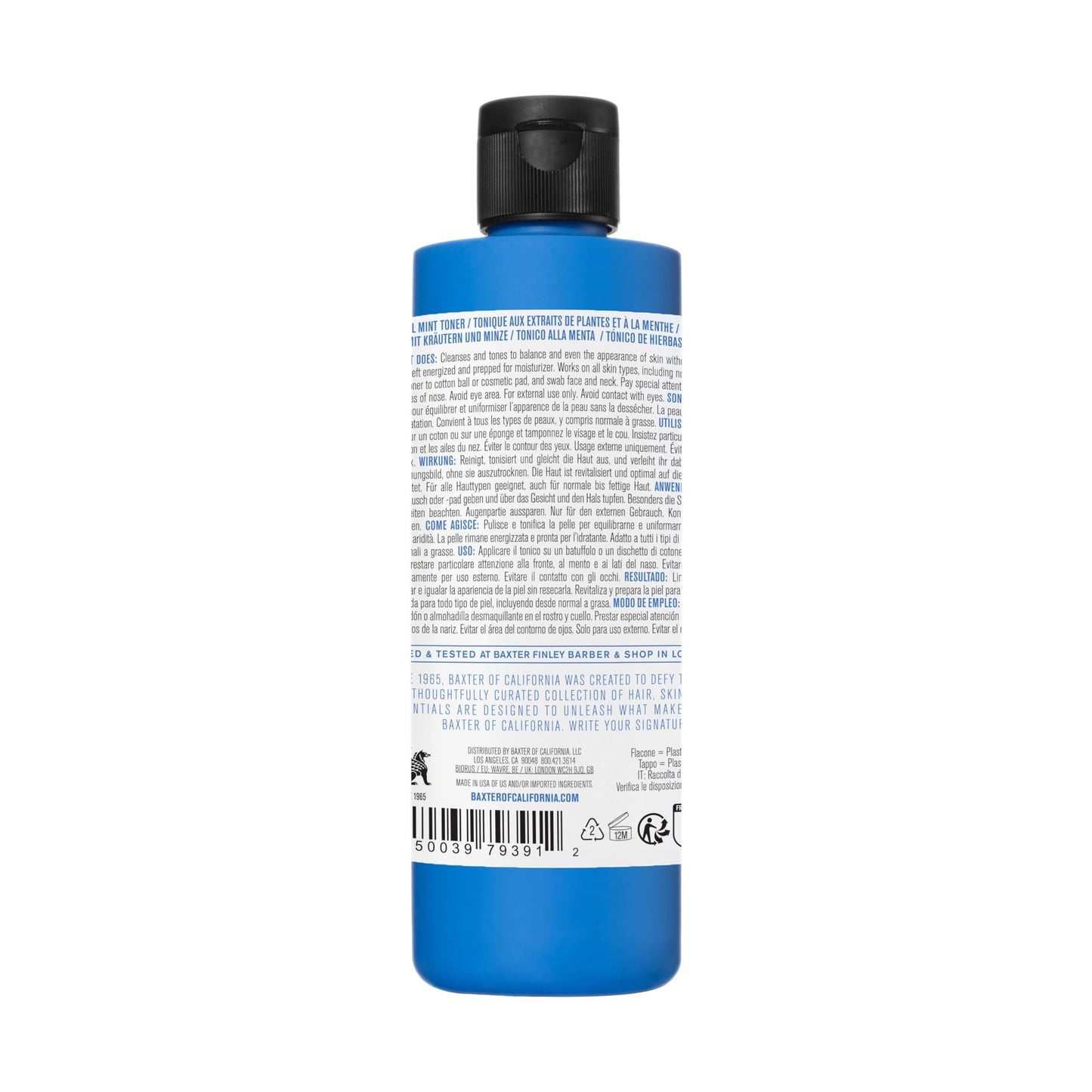 Baxter of California Herbal Mint Toner for Men | All Skin Types | Non-Drying | Paraben-Free | 8 Fl Oz