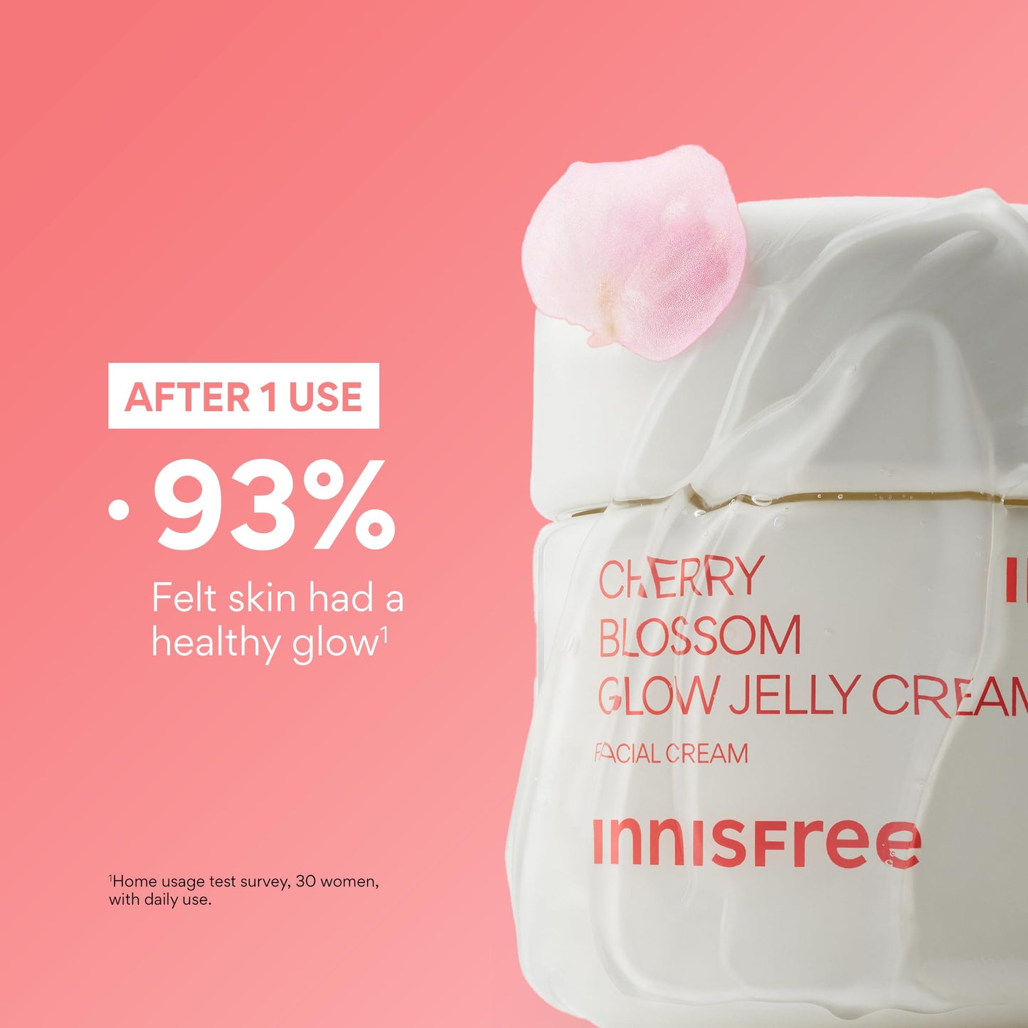 Innisfree Cherry Blossom Glow Jelly Cream with Niacinamide, Korean Hydrating Moisturizer for Smooth, Radiant Skin