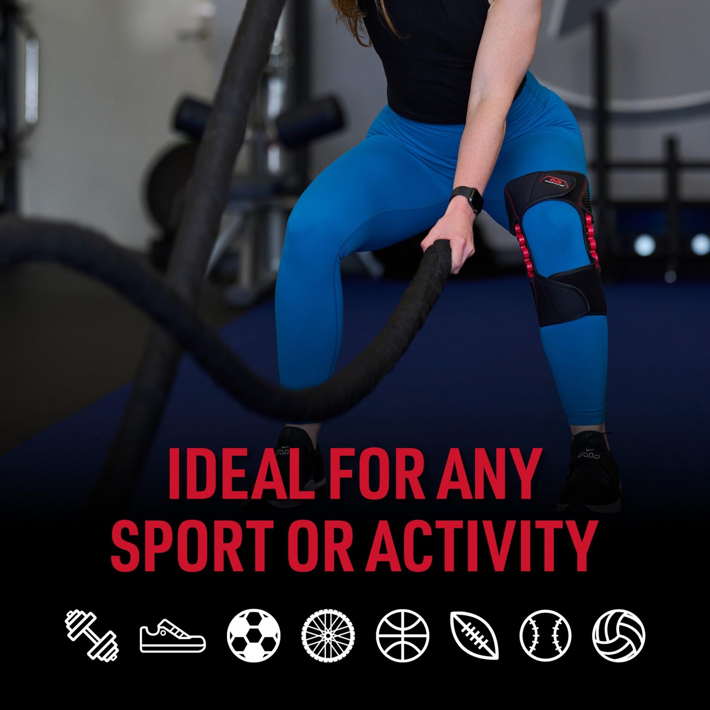 McDavid NRG Light Knee Brace Wrap w/Spring Hinges, Injury Recovery Support, Pain, Fits Left or Right Leg